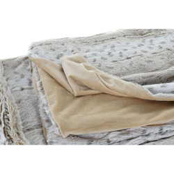 Manta DKD Home Decor Blanco Beige Animal Montaña Salvaje 150 x 200 x