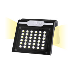 Aplique de Pared EDM Sensor de Movimiento Solar Negro 2 W 220 Lm (6500