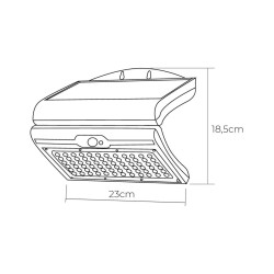 Aplique de Pared EDM Sensor de Movimiento Solar 6 W Negro (6500 K)