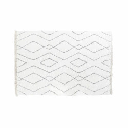 Alfombra DKD Home Decor Blanco Gris Rombos Scandi Ø 9,4 cm 120 x 180