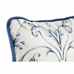Cojín DKD Home Decor Azul Blanco Cuadrada Flores Neoclásico 45 x 10