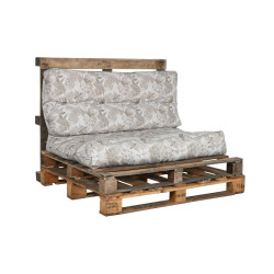 Cojín DKD Home Decor De suelo Gris Marrón claro Aluminio Hoja de pla