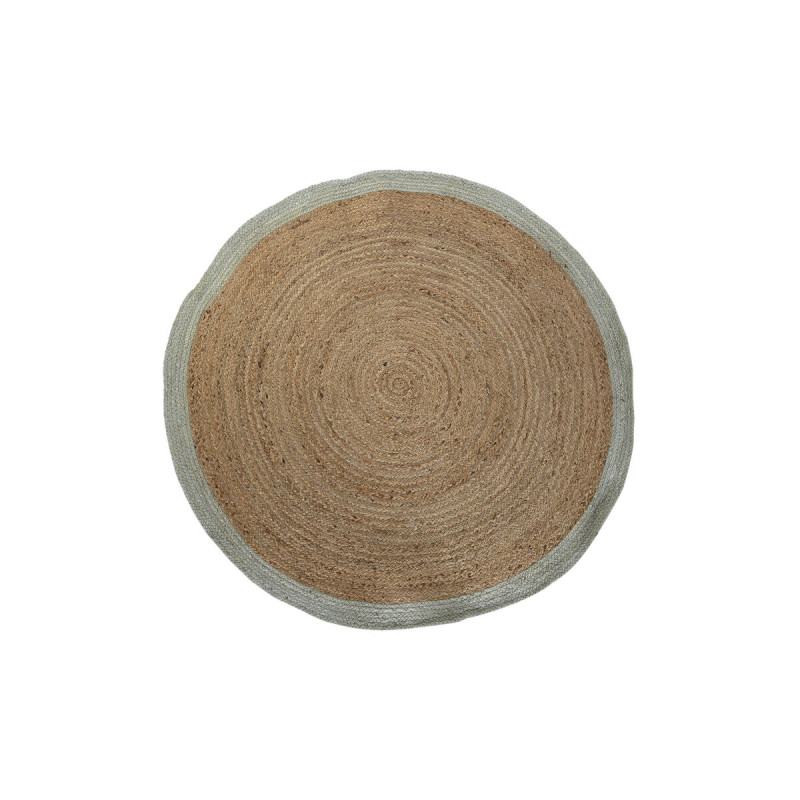 Alfombra DKD Home Decor Scandi Verde Marrón claro Jute (150 x 150 x 1