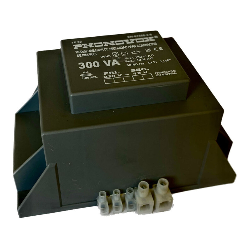 Transformador de seguridad para iluminación de piscinas PHONOVOX tp30 Transformador de seguridad para iluminación de piscinas PHONOVOX tp30