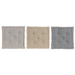 Cojín Home ESPRIT Amarillo Beige Mediterráneo 56 x 56 x 13 cm (3 Uni