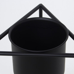 Set de Maceteros Alexandra House Living Negro Metal Con soporte (2 Pie