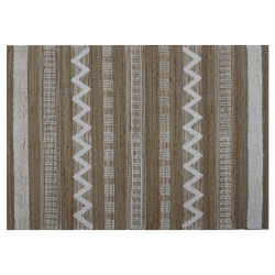 Alfombra Home ESPRIT Blanco Marrón Boho 75 x 175 x 1 cm