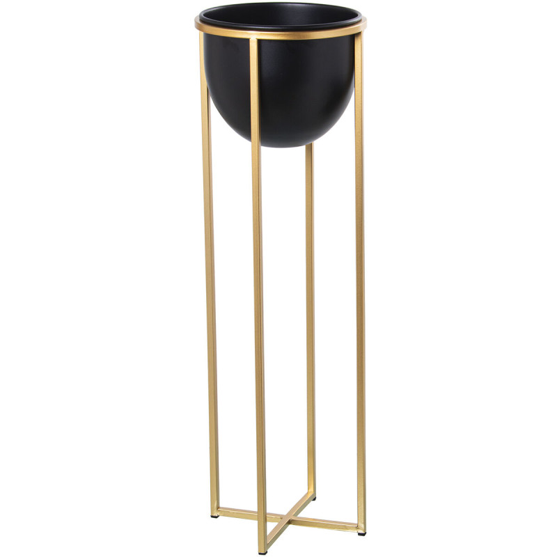 Macetero Alexandra House Living Negro Dorado Metal 21 x 21 x 66 cm Con