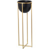 Macetero Alexandra House Living Negro Dorado Metal 21 x 21 x 66 cm Con