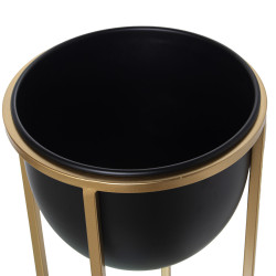 Macetero Alexandra House Living Negro Dorado Metal 21 x 21 x 66 cm Con