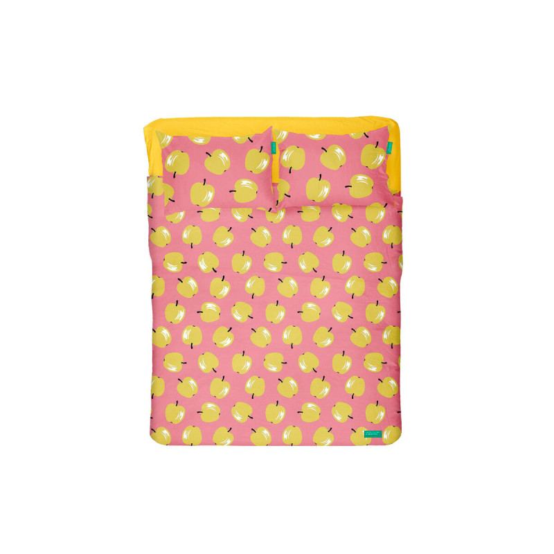 Juego de Sábanas Benetton Amarillo Rosa Estándar Manzana 4 Piezas Juego de Sábanas Benetton Amarillo Rosa Estándar Manzana 4 Piezas