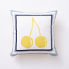 Cojín Benetton Amarillo Blanco Cerezas 40 x 40 cm Cuadrado