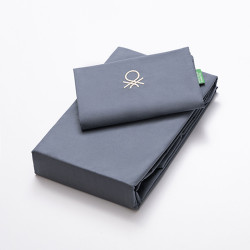 Juego de funda nórdica Benetton TEVERE Azul oscuro 150 x 240 cm 2 Pie