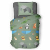 Juego de funda nórdica Roupillon Animals 140 x 200 cm Verde Caqui 2 P
