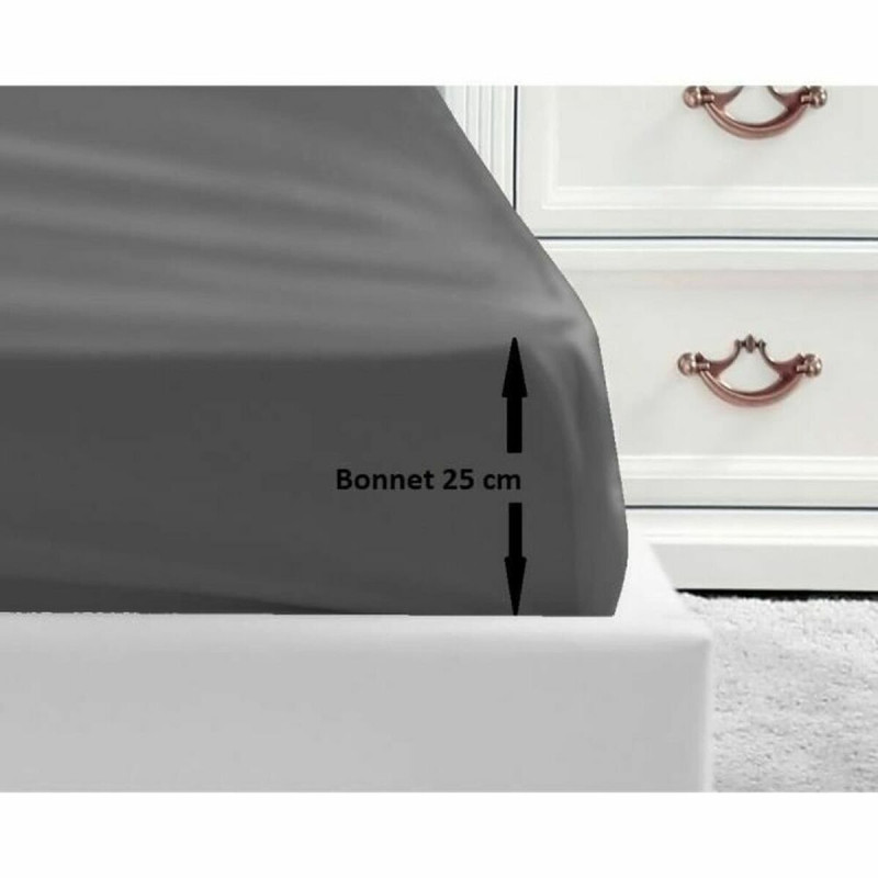 Sábana Bajera Ajustable Lovely Home Gris oscuro 90 x 190 (Cama indivi Sábana Bajera Ajustable Lovely Home Gris oscuro 90 x 190 (Cama indivi