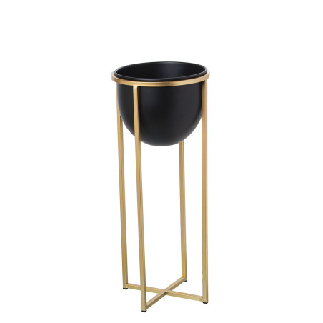 Macetero Alexandra House Living Negro Dorado Metal 21 x 21 x 50 cm Con