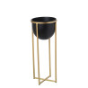 Macetero Alexandra House Living Negro Dorado Metal 21 x 21 x 50 cm Con