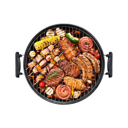 Barbacoa de Carbón con Tapa y Ruedas EDM 73834 Negro Hierro Ø 44 x 7