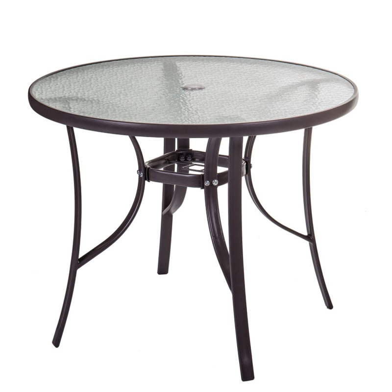 Mesa de Comedor Neila 90 x 90 x 72 cm Cristal Acero Mesa de Comedor Neila 90 x 90 x 72 cm Cristal Acero