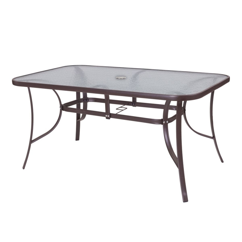 Mesa de Comedor Neila 150 x 90 x 72 cm Cristal Acero Mesa de Comedor Neila 150 x 90 x 72 cm Cristal Acero