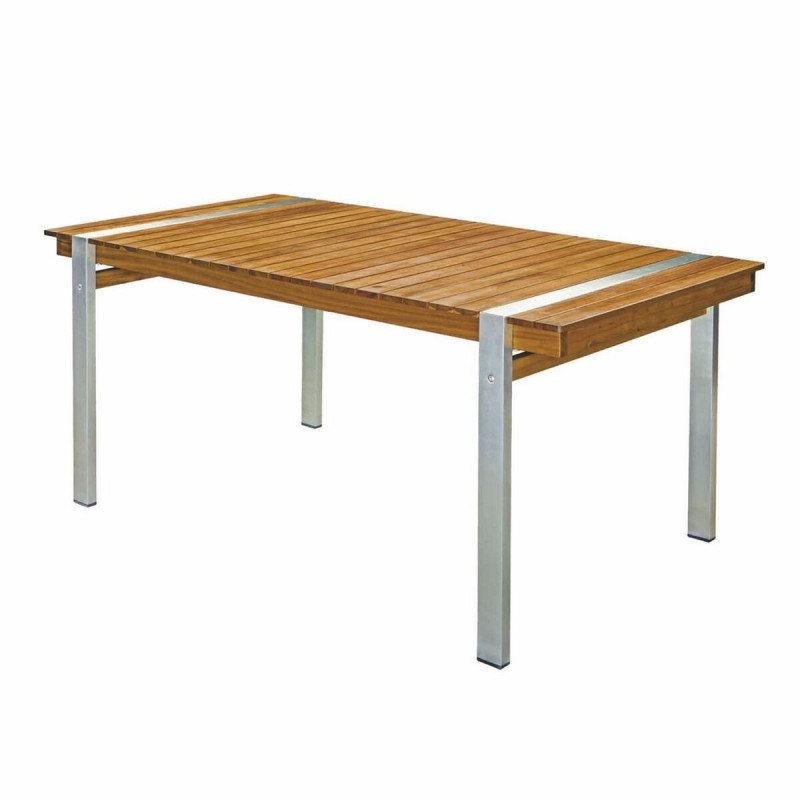 Mesa de Comedor Norah 160 x 85 x 74 cm Madera Acero Inoxidable Mesa de Comedor Norah 160 x 85 x 74 cm Madera Acero Inoxidable