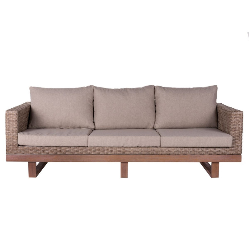 Sofá de Jardín Patsy 220 x 89 x 64,50 cm Madera Ratán Sofá de Jardín Patsy 220 x 89 x 64,50 cm Madera Ratán