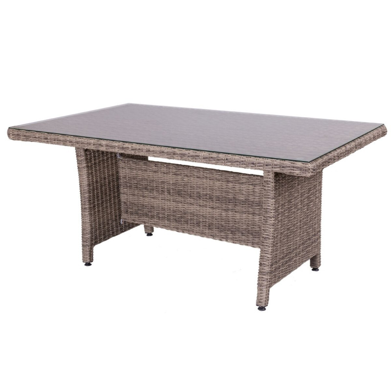 Mesa de Comedor Patsy 160 x 100 x 75 cm Cristal Ratán Mesa de Comedor Patsy 160 x 100 x 75 cm Cristal Ratán