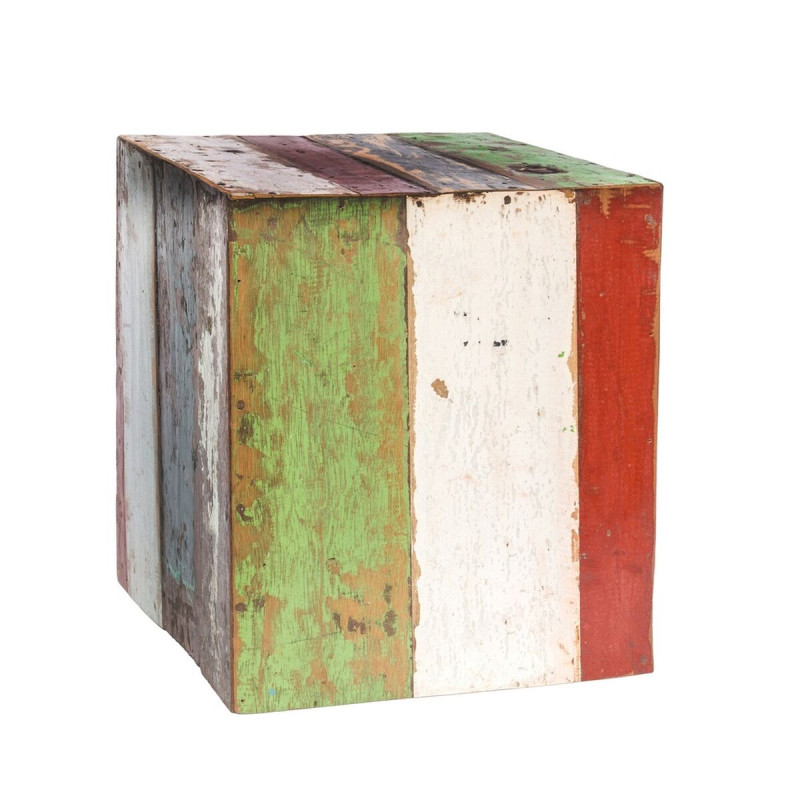 Taburete Calypso Teca Multicolor 40 x 40 x 45 cm Taburete Calypso Teca Multicolor 40 x 40 x 45 cm