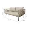 Sofá de 2 Plazas Ariki Acero Ratán ratán sintético 161 x 84 x 67 c