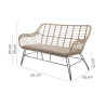 Sillón de jardín Ariki 121 x 62 x 76 cm ratán sintético Acero Graf