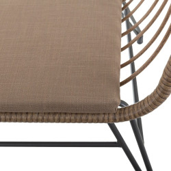 Sillón de jardín Ariki 121 x 62 x 76 cm ratán sintético Acero Graf