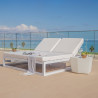 Tumbona Luana Doble 180 x 200 x 43 cm Blanco Gris Acero