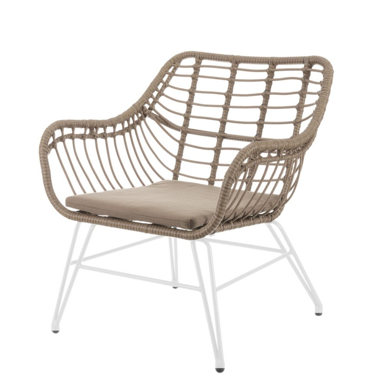 Silla de Jardín Ariki 65 x 62 x 76 cm ratán sintético Acero Blanco Silla de Jardín Ariki 65 x 62 x 76 cm ratán sintético Acero Blanco