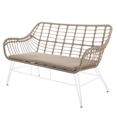 Sillón de jardín Ariki 121 x 62 x 76 cm ratán sintético Acero Blan