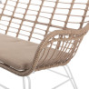 Sillón de jardín Ariki 121 x 62 x 76 cm ratán sintético Acero Blan