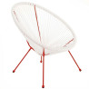 Sillón de jardín Acapulco 73 x 80 x 85 cm Rojo Blanco Ratán