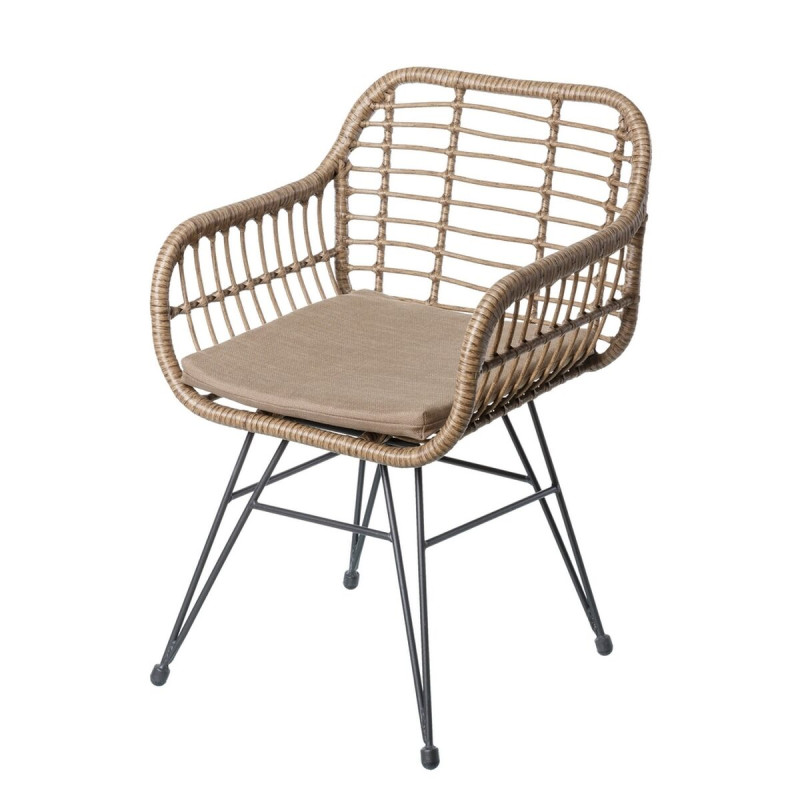 Silla de Jardín Ariki 57 x 62 x 80 cm ratán sintético Acero Grafito Silla de Jardín Ariki 57 x 62 x 80 cm ratán sintético Acero Grafito