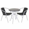 Mesa auxiliar Zoe Negro Gris Acero 60 x 60 x 70 cm