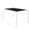 Mesa de Comedor Marlene Aluminio Cristal Ratán Cristal Templado 160 x