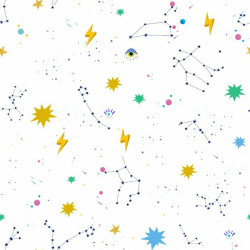 Sábana Bajera Ajustable Decolores Cosmos Multicolor Cama de 160
