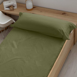 Sábana Bajera Ajustable Decolores Liso Verde Cama de 140