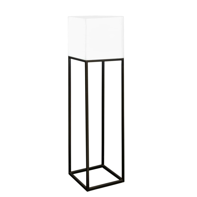 Lámpara de Pie Block Blanco Gris Polietileno Acero 38 x 38 x 155 cm Lámpara de Pie Block Blanco Gris Polietileno Acero 38 x 38 x 155 cm