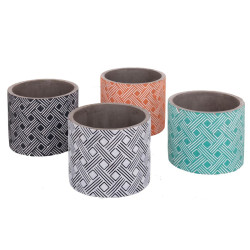 Set de Maceteros Fiore Cemento Cilíndrico 14 x 14 x 12 cm (4 Unidades