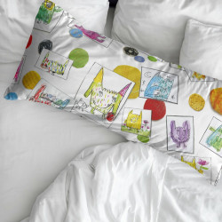 Funda de almohada Decolores Indiana Multicolor 175 Hilos 45 x 110 cm