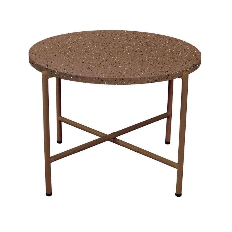 Mesa auxiliar Terrazzo Marrón 60 x 60 x 45 cm Mesa auxiliar Terrazzo Marrón 60 x 60 x 45 cm