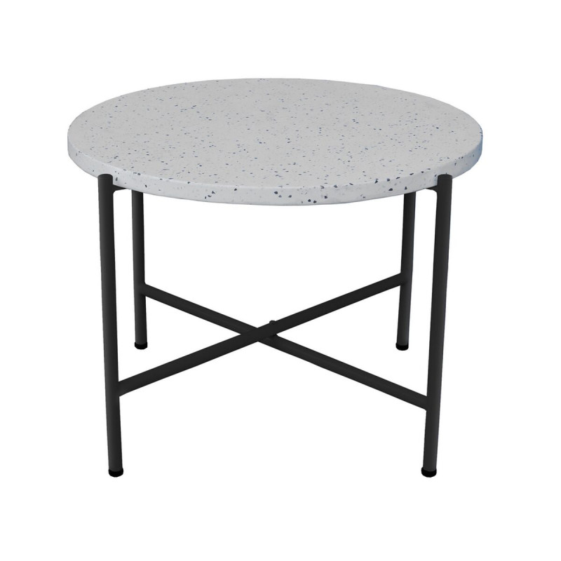 Mesa auxiliar Terrazzo Negro 60 x 60 x 45 cm Mesa auxiliar Terrazzo Negro 60 x 60 x 45 cm