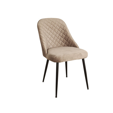 Silla de Comedor Romimex Negro Beige Metal 100 % poliéster 52 x 82 x