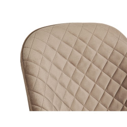 Silla de Comedor Romimex Negro Beige Metal 100 % poliéster 52 x 82 x
