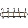 Perchero de Pared Romimex Negro Mimbre 61 x 21 x 8 cm