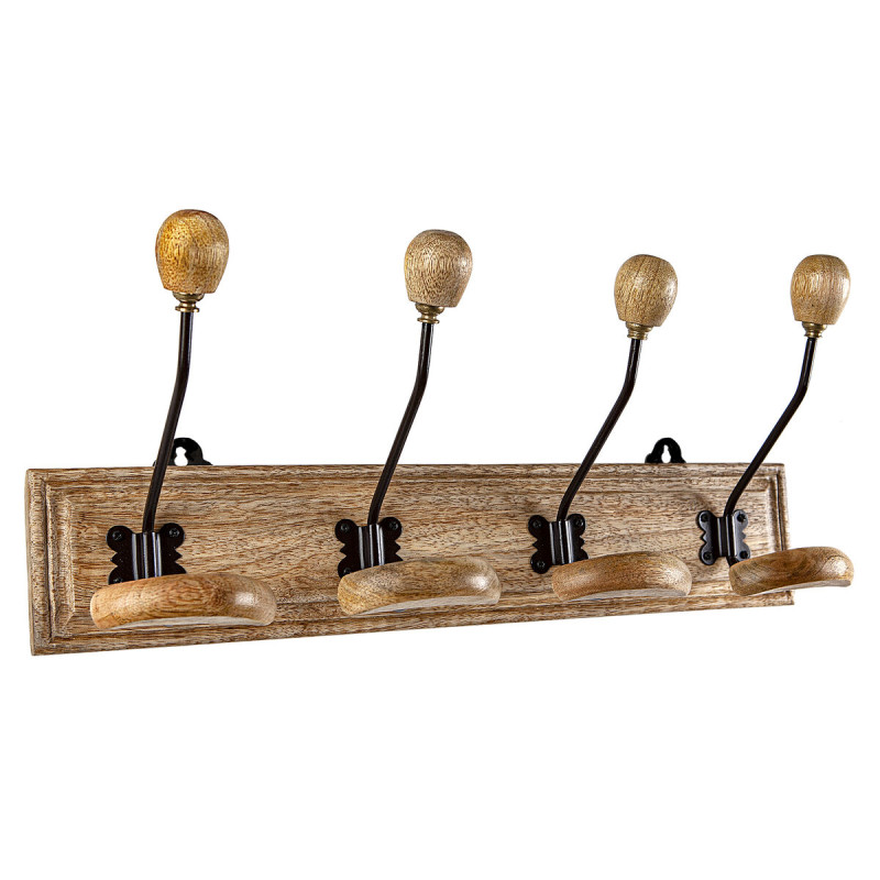 Perchero de Pared Romimex Natural Madera Metal 48 x 22 x 12 cm Perchero de Pared Romimex Natural Madera Metal 48 x 22 x 12 cm